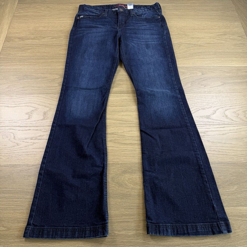 Cinch Jeans Women 31 Flare Leg Long Inseam Lynden Blue Denim Cotton Stretch